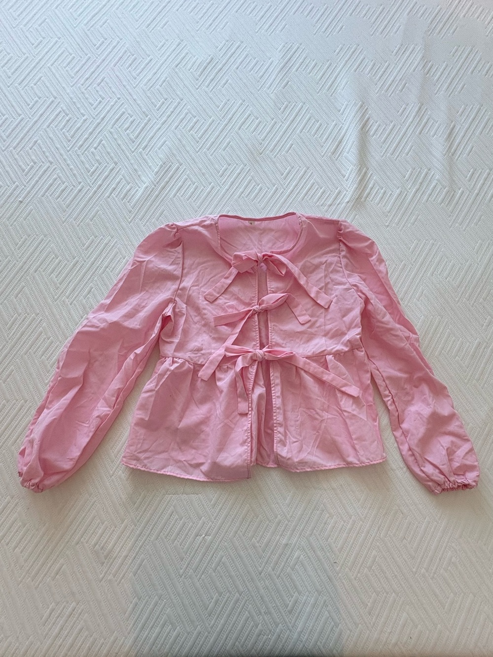 Pink Bow-Front Blouse